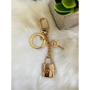 Anne Klein Gold Tone Lock and Key Keychain